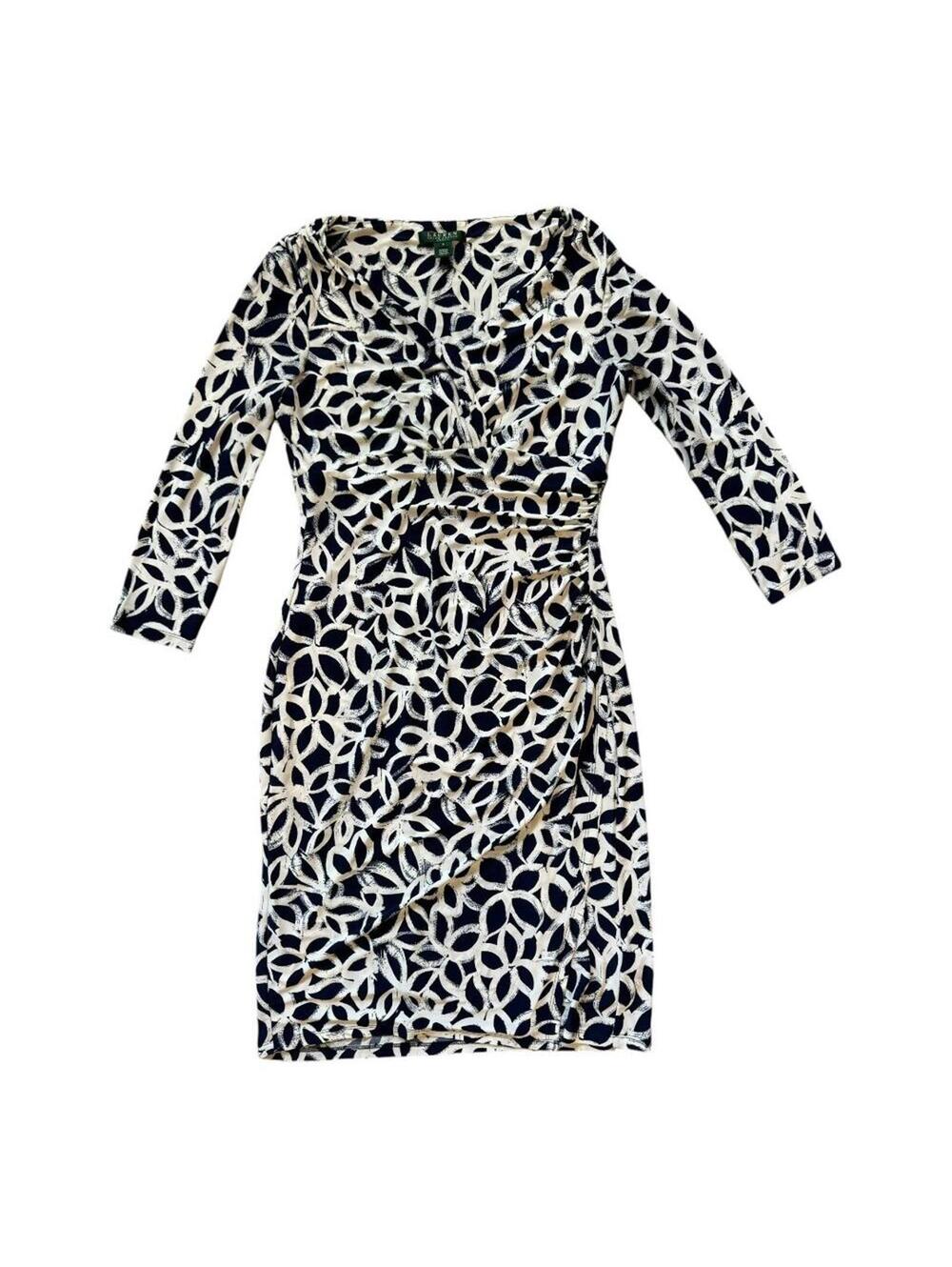 Lauren - RL | Women’s Blue & White Long Sleeve Dress | Size 8 | 1031